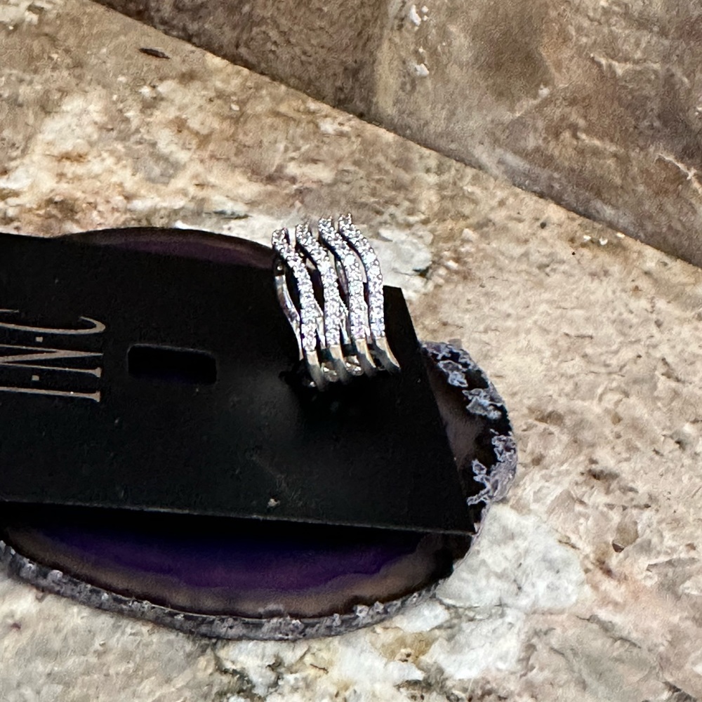 INC Silver Stackable CZ Rings - Picture 4 of 10